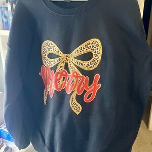 Merry Black and Gold Kids Sweatshirt